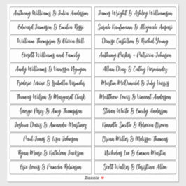 Calligraphy Guest Names Labels White - Segnungen