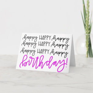 Calligraphy Happy Birthday Card Karte