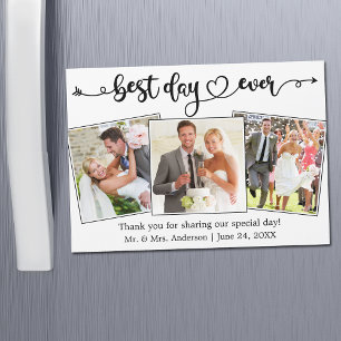 Calligraphy Heart Best Day Ever dank Magnet Card