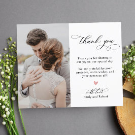 Calligraphy Heart Foto Budget Wedding Vielen Dank Flyer