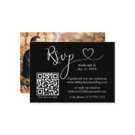 Calligraphy Heart Foto QR UAWG Wedding Begleitkarte