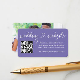 Calligraphy Heart Wedding Web QR Foto Periwinkle Begleitkarte