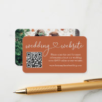 Calligraphy Heart Wedding Web QR Foto Terracotta