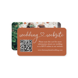 Calligraphy Heart Wedding Web QR Foto Terracotta Begleitkarte