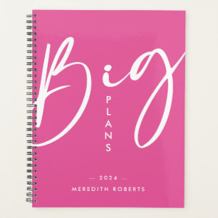 Calligraphy Hot Pink Big Plans 2024 Planer