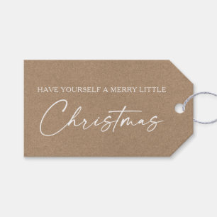 Calligraphy Ink Pen Minimalistisch Kraft Weihnacht Geschenkanhänger