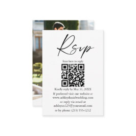 Calligraphy Ink Script Foto Wedding QR UAWG  Begleitkarte