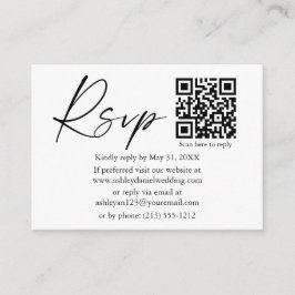 Calligraphy Ink Script Wedding QR Black UAWG Begleitkarte