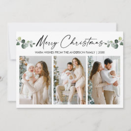 Calligraphy Ink Watercolor Eucalyptus Christmas Feiertagskarte