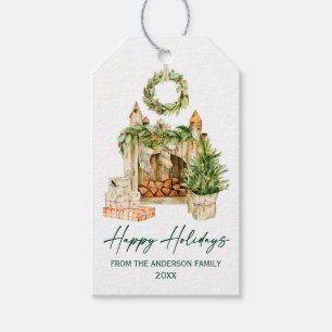 Calligraphy InkScript Watercolor Holidays Geschenkanhänger