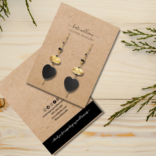 Calligraphy Kraft Earring Display Card Visitenkarte (Von Creator hochgeladen)