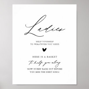 Calligraphy Ladys Wedding Badezimmer Basket Poster