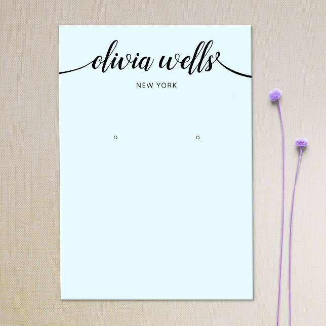 Calligraphy Light Blue Earring Display Card (Von Creator hochgeladen)