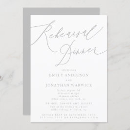 Calligraphy Light Gray Classic Wedding Probe Einladung