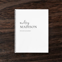 Calligraphy Luxury Minimalistisch White Notebook