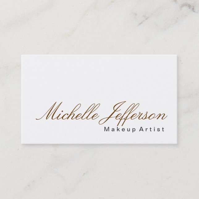 Calligraphy Makeup Artist Profession Business Card Visitenkarte (Vorderseite)