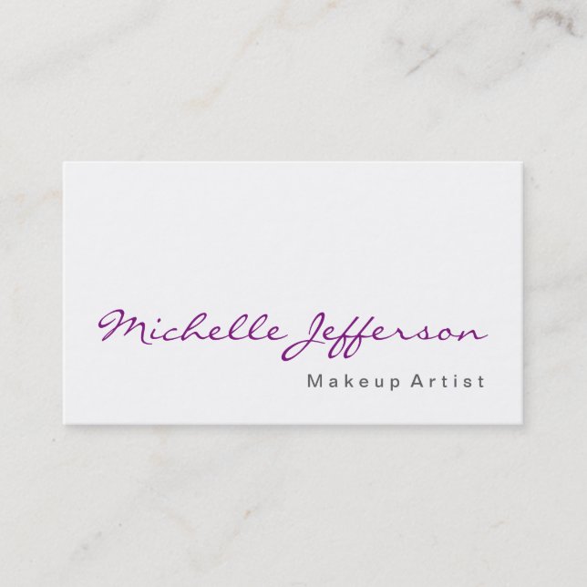 Calligraphy Makeup Artist Simple Business Card Visitenkarte (Vorderseite)