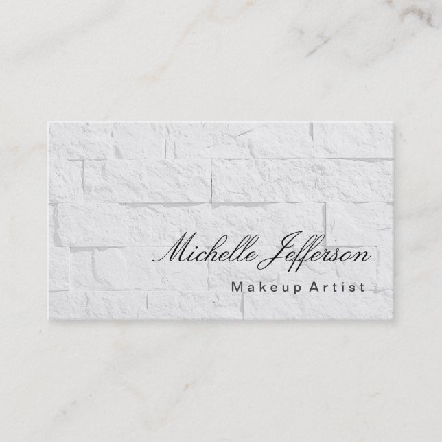 Calligraphy Makeup Artist Wall Brick Business Card Visitenkarte (Vorderseite)