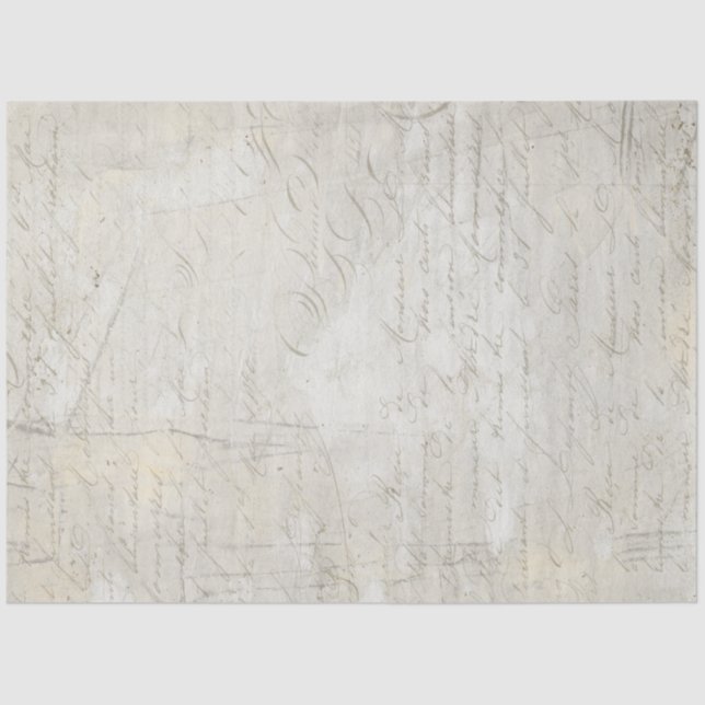 Calligraphy Marble Script Gray Beige Decoupage Seidenpapier (Vorderseite)