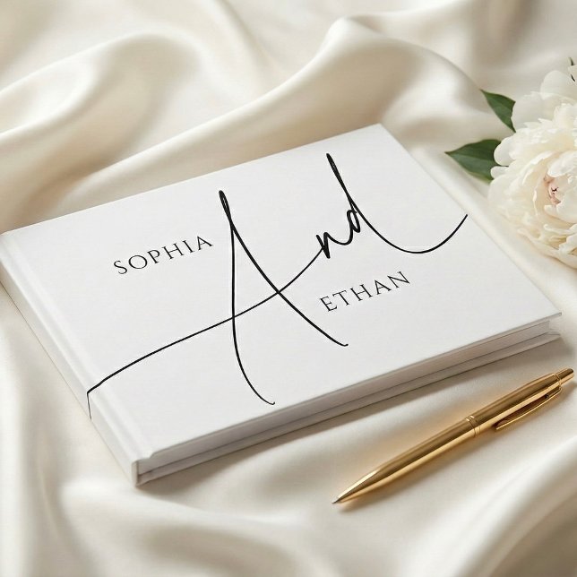 Calligraphy Minimalist Elegant Wedding Gästebuch (Von Creator hochgeladen)