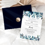 Calligraphy Minimalistisch Blue Floral Spanish Wed Einladung<br><div class="desc">Diese kalligraphische minimalistisch blühende spanische Hochzeitseinladung ist perfekt für eine einfache Hochzeit. Das Design zeigt indigene,  marinöse,  blaue Blumen schön handbemalt,  inspirierend Eleganz und künstlerische Schönheit.</div>