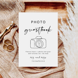 Calligraphy Modern Wedding Foto Gästebuchunterschr Poster