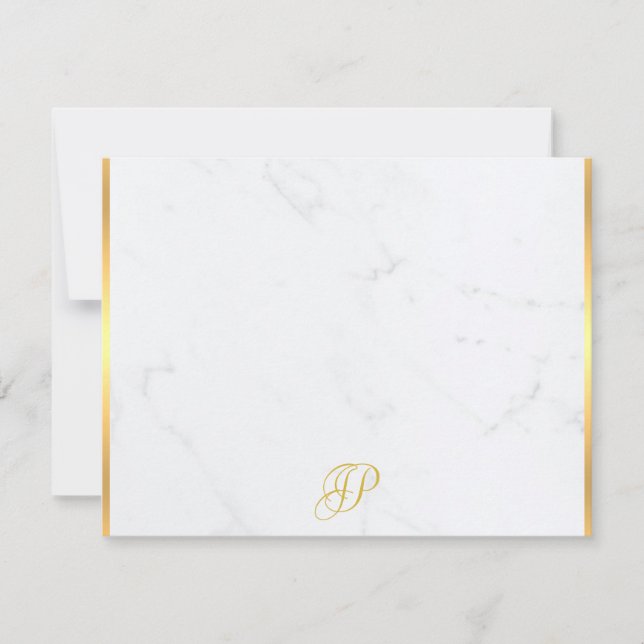 Calligraphy Monogram Gold Marble Moderne Vorlage (Vorderseite)