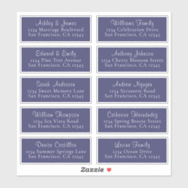 Calligraphy Navy Blue Wedding Guest Address Labels