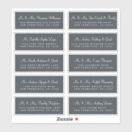Calligraphy Off-Black Wedding Guest Address Labels