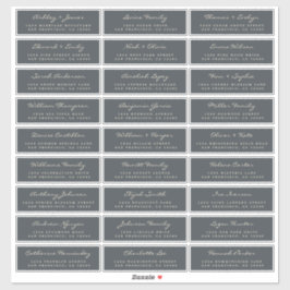 Calligraphy Off-Black Wedding Guest Address Labels