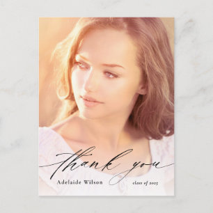 Calligraphy Overlay Foto Abschluss Vielen Dank Postkarte