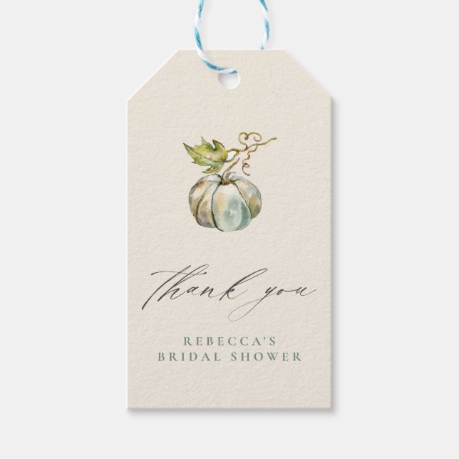 Calligraphy Pumpkin Brautparty Vielen Dank Geschenkanhänger (Vorderseite)