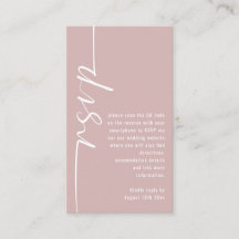 Calligraphy QR Code Dusty Rose Wedding RSVP