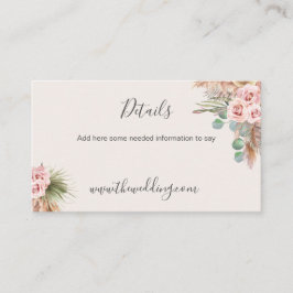Calligraphy Rustic Boho Floral Wedding Webbus Visitenkarte