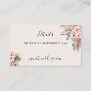 Calligraphy Rustic Boho Floral Wedding Webbus Visitenkarte