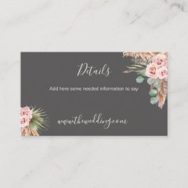 Calligraphy Rustic Boho Floral Wedding Webbus Visitenkarte