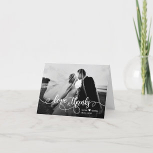 Calligraphy Script Foto Wedding Danke Card