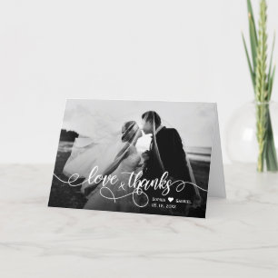 Calligraphy Script Foto Wedding Danke Card