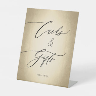 Calligraphy Script Gold Cards & Gifts Wedding Sockelschild