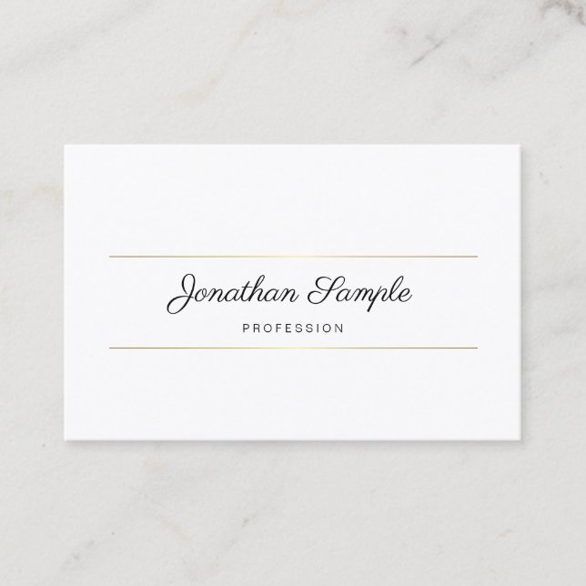 Calligraphy Script Gold Chic Design Luxe Template Visitenkarte (Vorderseite)