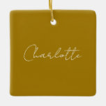 Calligraphy Script Gold Color Individuelle Name Ed Keramikornament<br><div class="desc">Wenn Sie ein einfaches,  lesbares und minimalistisches Design suchen,  dann ist dies für Sie.</div>