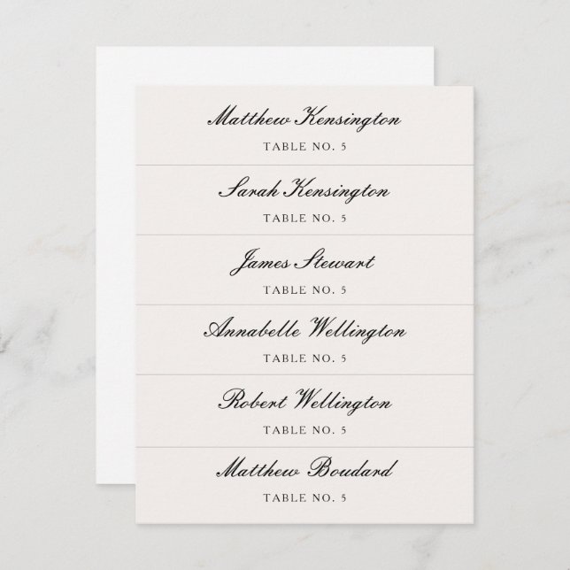 Calligraphy Script Individuelle Name Wedding Platz (Vorne/Hinten)