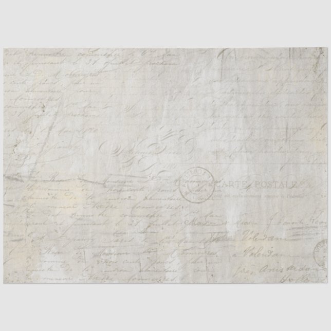 Calligraphy Script Marble Gray Beige Decoupage Seidenpapier (Vorderseite)