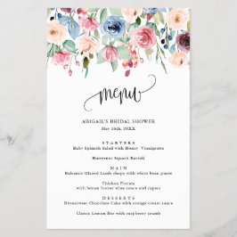 Calligraphy Script-Menü "Watercolor-Blume" Flyer