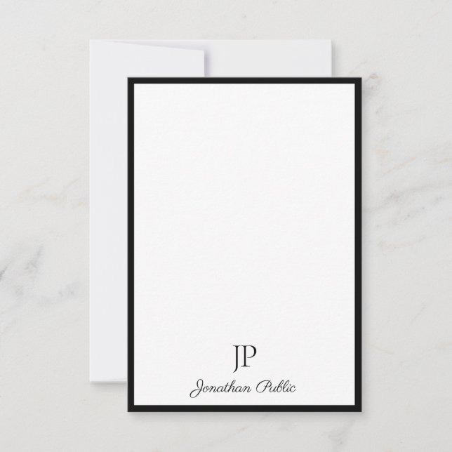 Calligraphy Script Monogram Elegant Template Mitteilungskarte (Vorderseite)