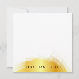 Calligraphy Script Monogram Elegante Imitate Gold Mitteilungskarte