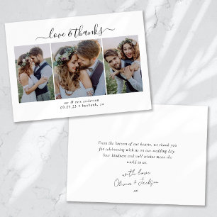 Calligraphy Script Multi Foto Wedding Dankeskarte