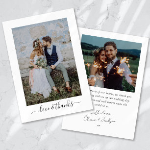 Calligraphy Script Multi Foto Wedding Dankeskarte