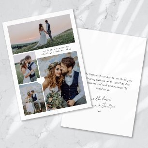 Calligraphy Script Multi Foto Wedding Dankeskarte