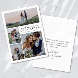 Calligraphy Script Multi Foto Wedding Dankeskarte